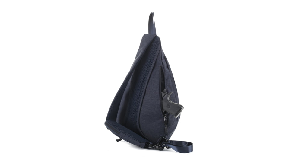 Jessie &amp; James Peyton Sling Shoulder Concealed Carry Backpack CCW Handbag, Navy, AMC5819 NV