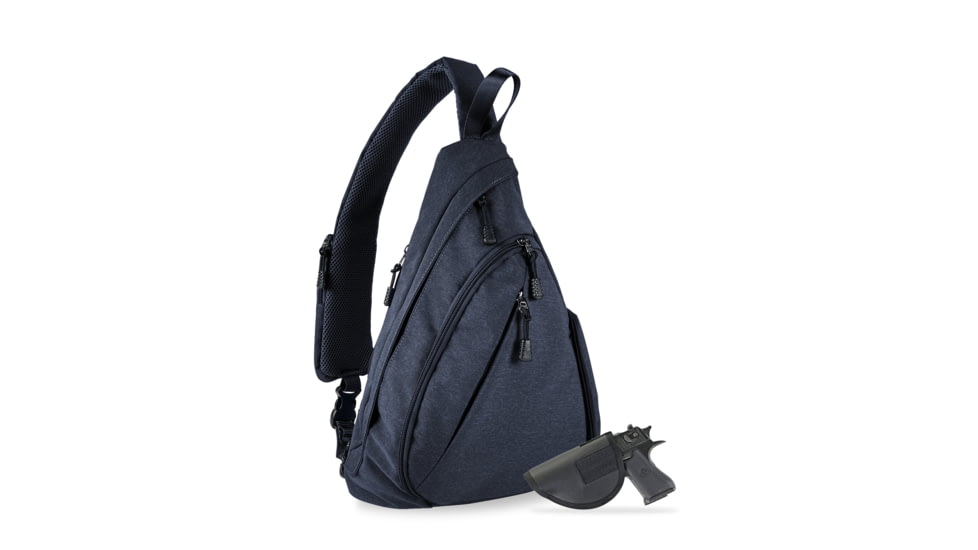 Jessie &amp; James Peyton Sling Shoulder Concealed Carry Backpack CCW Handbag, Navy, AMC5819 NV