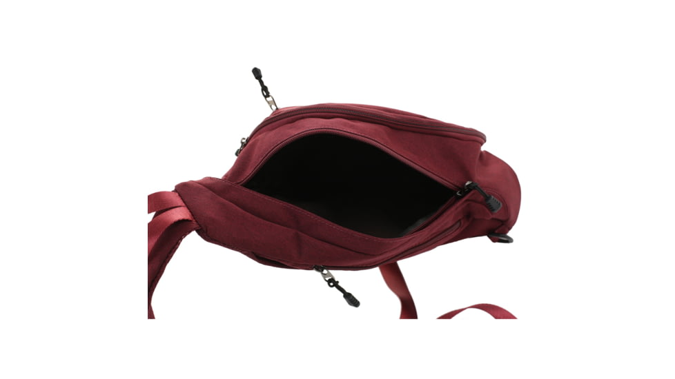 Jessie &amp; James Peyton Sling Shoulder Concealed Carry Backpack CCW Handbag, Red, AMC5819 RD