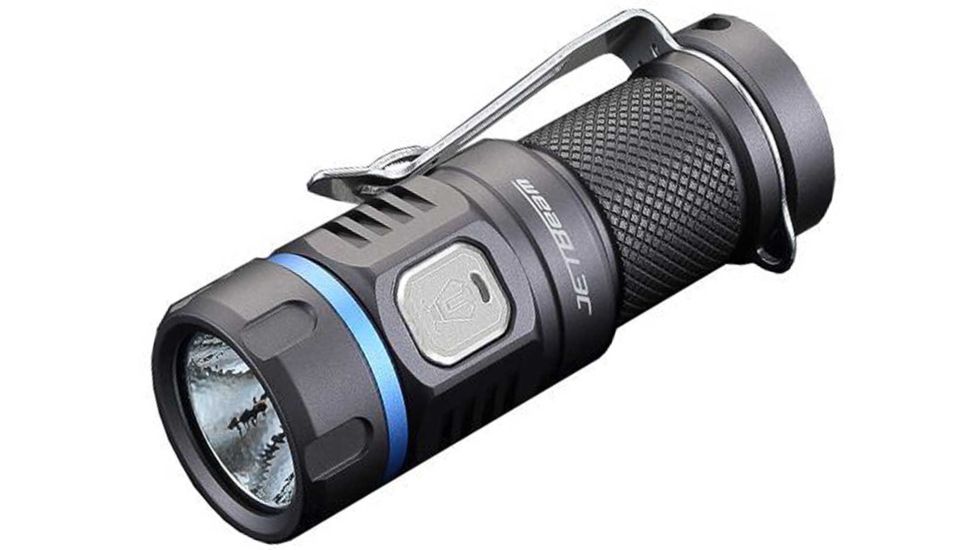 JETBeam E20R Rechargeable SST40 N4 BC LED Flashlight, 990 Lumens, 1 x RCR123A Included, Black JETBEAM-E20R