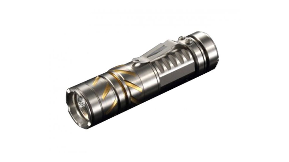 Jetbeam TCR20 LED Flashlight - 500 Lumens - CREE XP-L LED - Runs on 1 x 16340 or 1 x CR123A or 1 x AA Battery - Striped Variant, Silver JETBEAM-TCR21-XPL-STRIPED