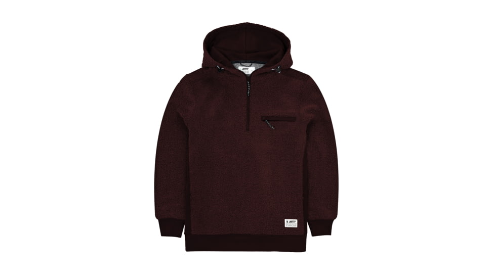 Jetty Port Sherpa Hooded Jacket - Mens, Oxblood, Small, 28197