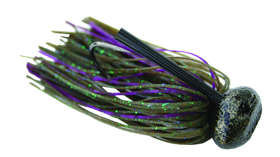 Jewel Football Jig, 3/4 oz Green Pumpkin Candy Flash, 2/Pack, FB34-737