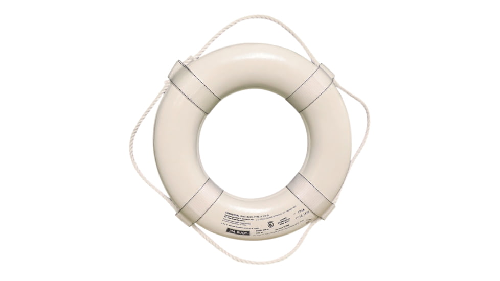 Jim-Buoy U.S.C.G. Approved G-Series Life Ring, White, 20in, GW-20