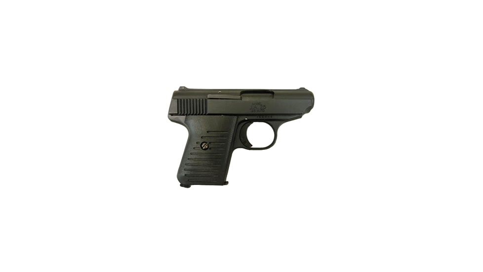 Jimenez JA-25 Pistol, .25 Auto, 2.5in barrel, zinc alloy frame, black plastic grip, blowback operated semi-auto, fixed, 6 round magazine, JZ-JA-25-.25 A-2.5-1-FRRMPG