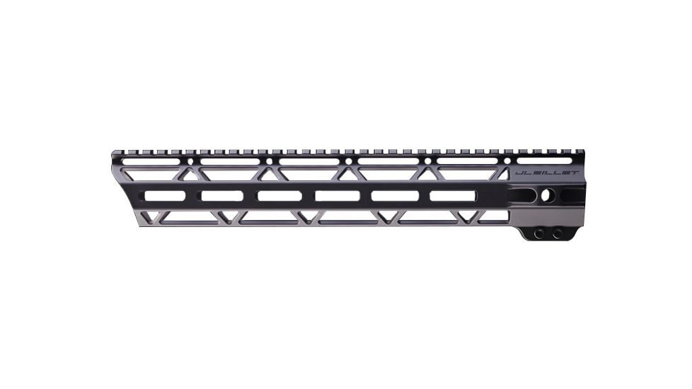 JL Billet Angle Cut AR-10 M-Lok Handguard, High Profile, .308, 12.8 inch, Black, JLB-MLA-308-12H-A