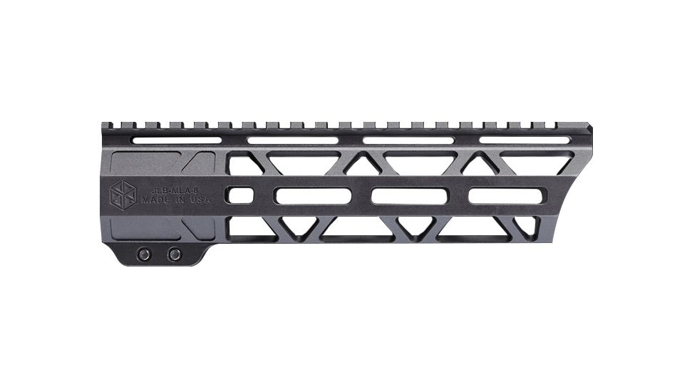 JL Billet Angled M-Lok Free-Float Handguard, AR15, 8 inch, Black JLB-MLA-8-A