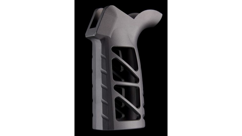 JL Billet AR Raw Aluminum Grip Slash Cut, Skeletonized, Black JLB-AR-GRIP-A