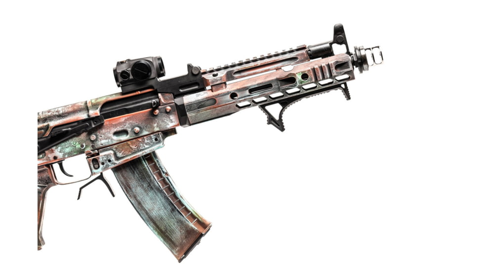 JMac Customs 2C 14-1LH Muzzle Brake with Bravo Suppressor Mount, Black Nitride, Black, RRD-2C-14F-X37