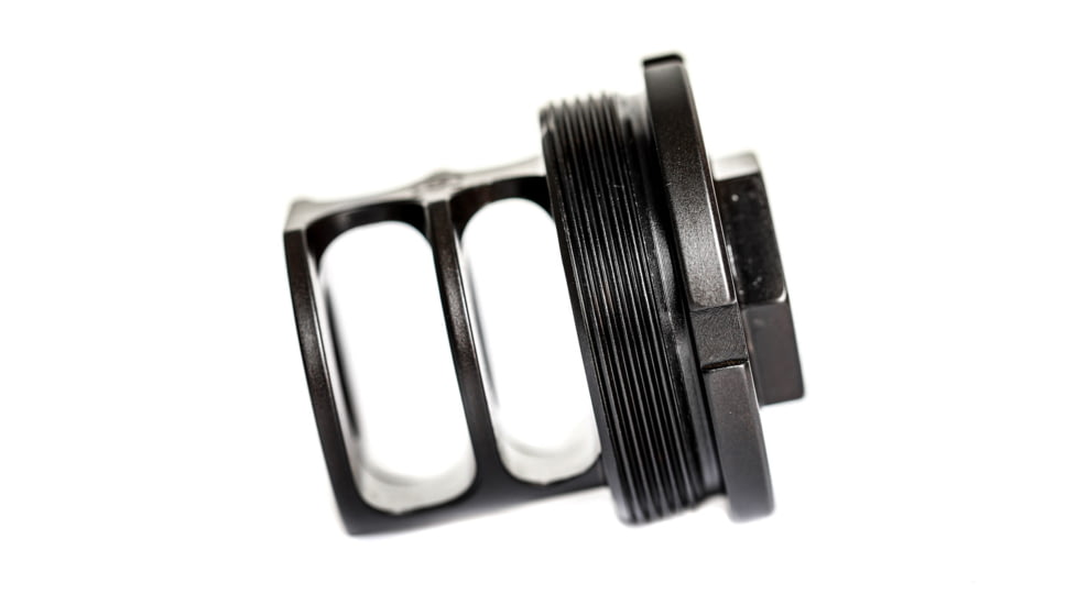 JMac Customs 2C 14-1LH Muzzle Brake with Bravo Suppressor Mount, Black Nitride, RRD-2C-14F-X37