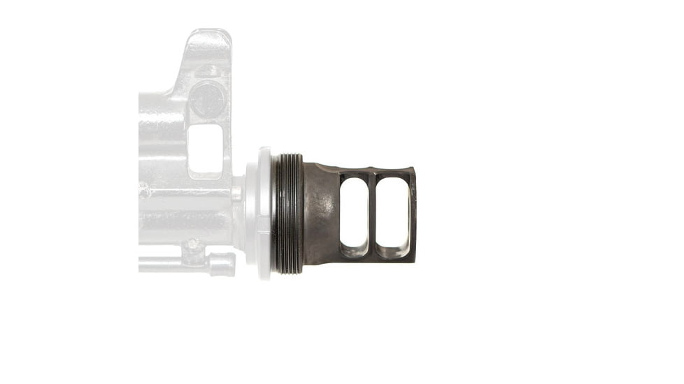 JMac Customs 2C 24-1.5 2-Port Muzzle Brake with Suppressor Mount, Facemount X37 Bravo, Black, RRD-2C-24F-X37