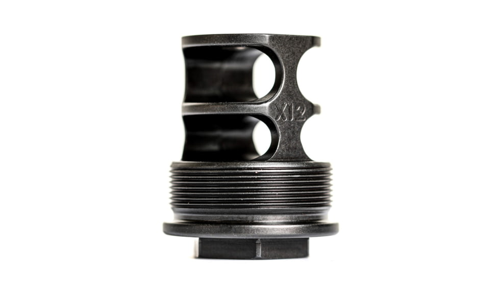 JMac Customs 2C 5/8-24 X12 2-Port Muzzle Brake with Alpha Suppressor Mount, RRD-2C-30S-X12