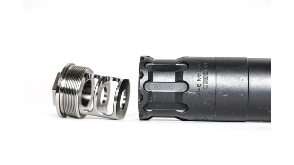 JMac Customs 2C 5/8-24 X12 2-Port Muzzle Brake with Alpha Suppressor Mount, RRD-2C-30S-X12