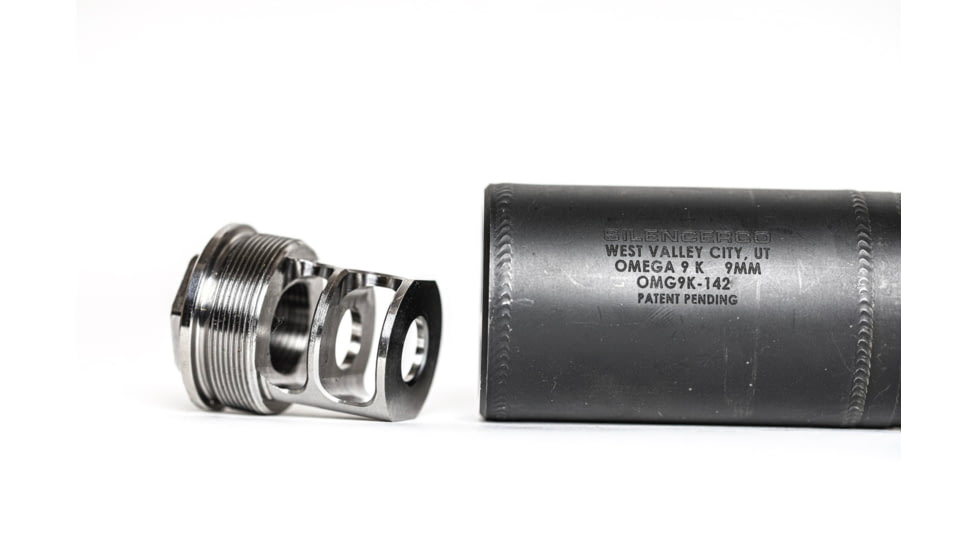 JMac Customs 2C 5/8-24 X12 .45 Cal 2-Port Muzzle Brake with Alpha Suppressor Mount, RRD-2C-30S-X12-45