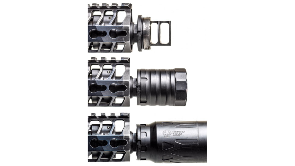 JMac Customs 2C 5/8-24 X37 2-Port Muzzle Brake with Bravo Suppressor Mount, Black, RRD-2C-30S-X37