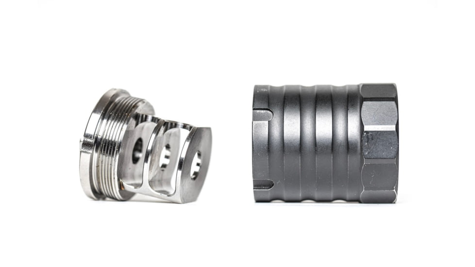 JMac Customs 2C 5/8-24 X37 2-Port Muzzle Brake with Bravo Suppressor Mount, RRD-2C-30S-X37