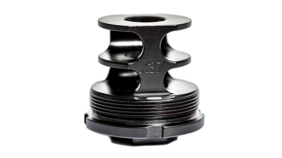 JMac Customs 2C 5/8-24 X37 .45 cal 2-Port Muzzle Brake with Bravo Suppressor Mount, Black, RRD-2C-30S-X37-45