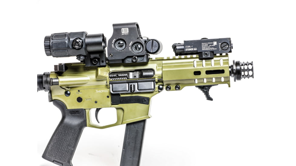 JMac Customs 360 1/2-28 X37 Muzzle Brake with Bravo Suppressor Mount and Blast Shield, Black Nitride, RRD-360-28S-X37+BDS-37