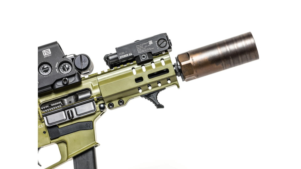 JMac Customs 360 1/2-28 X37 Muzzle Brake with Bravo Suppressor Mount and Blast Shield, Black Nitride, RRD-360-28S-X37+BDS-37
