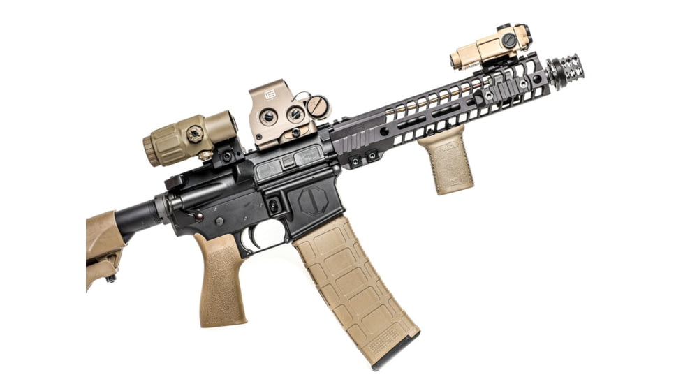 JMac Customs 360 1/2-28 X37 Muzzle Brake with Bravo Suppressor Mount and Blast Shield, Black Nitride, RRD-360-28S-X37+BDS-37