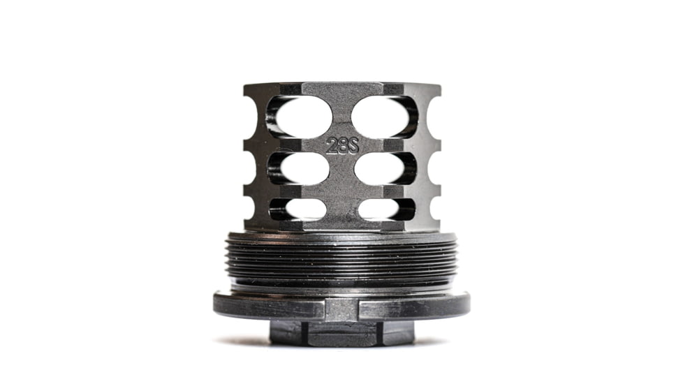 JMac Customs 360 1/2-28 X37 Muzzle Brake with Bravo Suppressor Mount and Blast Shield, Black Nitride, Black, RRD-360-28S-X37+BDS-37
