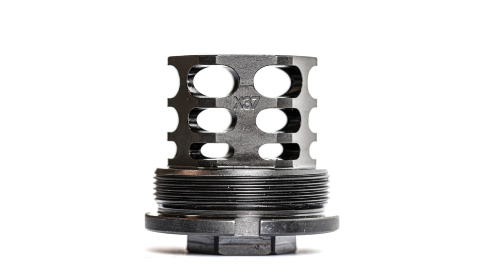 JMac Customs 360 1/2-28 X37 Muzzle Brake with Bravo Suppressor Mount and Blast Shield, Black Nitride, RRD-360-28S-X37+BDS-37