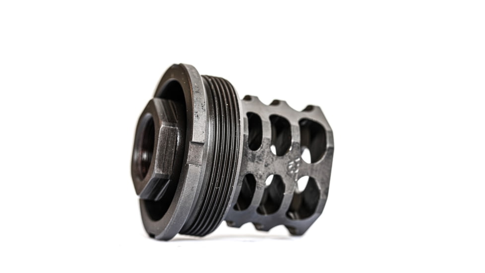 JMac Customs 360 14-1LH Muzzle Brake with Bravo Suppressor Mount, Facemount X37, RRD-360HD-14F-X37