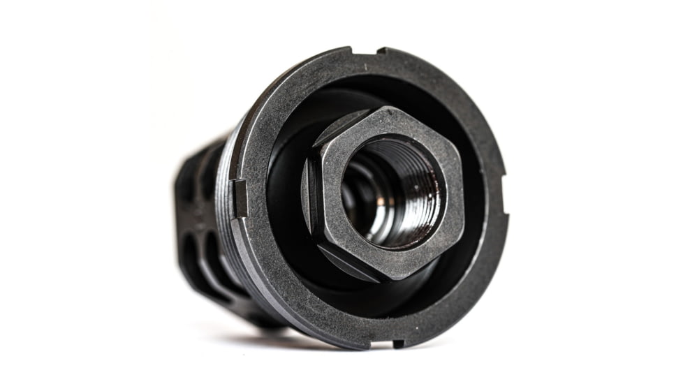 JMac Customs 360 14-1LH Muzzle Brake with Bravo Suppressor Mount, Facemount X37, RRD-360HD-14F-X37