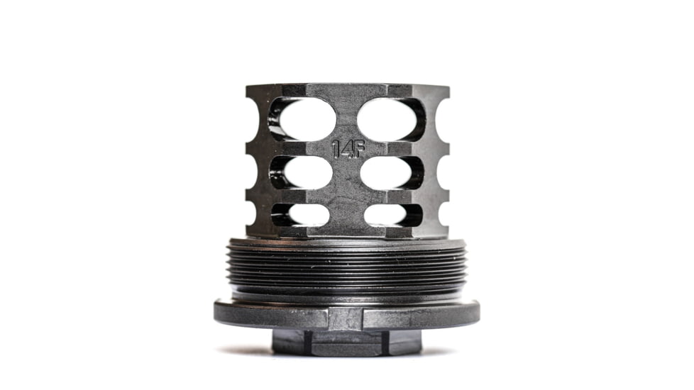 JMac Customs 360 14-1LH Muzzle Brake with Bravo Suppressor Mount, Facemount X37, RRD-360HD-14F-X37