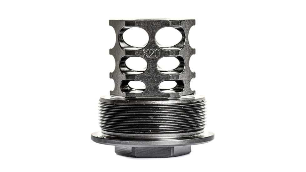 JMac Customs 360 14-1LH Muzzle Brake with Wolfman Suppressor Mount, Facemount X20, RRD-360-14F-X20