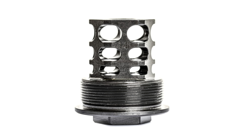JMac Customs 360 14-1LH Muzzle Brake with Wolfman Suppressor Mount, Facemount X20, RRD-360-14F-X20