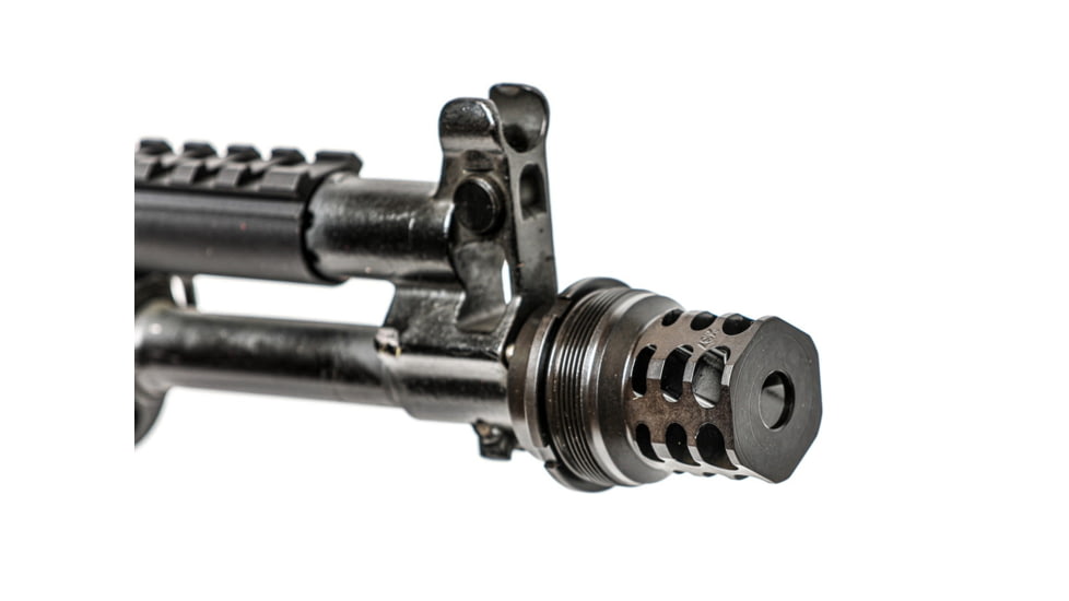 JMac Customs 360 24-1.5 Muzzle Brake with Bravo Suppressor Mount and Blast Shield, Facemount X37, RRD-360-24F-X37+BDS-37