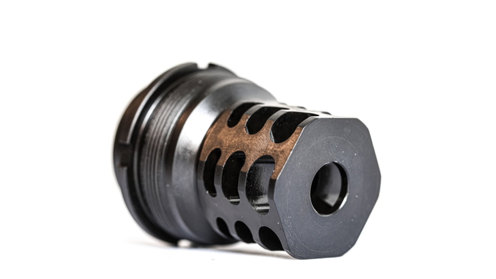 JMac Customs 360 24-1.5 Muzzle Brake with Bravo Suppressor Mount and Blast Shield, Facemount X37, RRD-360-24F-X37+BDS-37