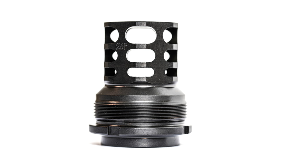JMac Customs 360 26-1.5LH Muzzle Brake with Bravo Suppressor Mount, Facemount X37, RRD-360-26F-X37