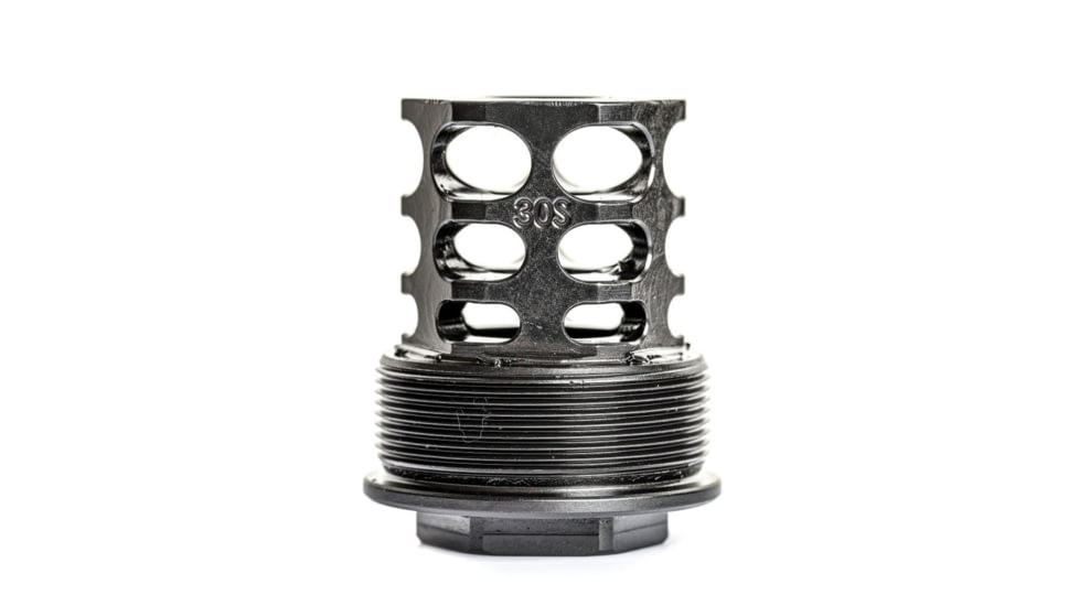 JMac Customs 360 5/8-24 X12 Muzzle Brake with Alpha Suppressor Mount, Black Nitride, RRD-360-30S-X12