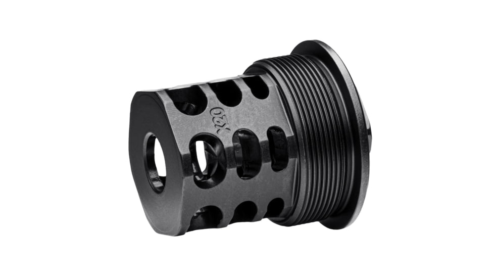 JMac Customs 360 5/8-24 X20 Muzzle Brake with Wolfman Suppressor Mount, Black Nitride, Black, RRD-360-30S-X20