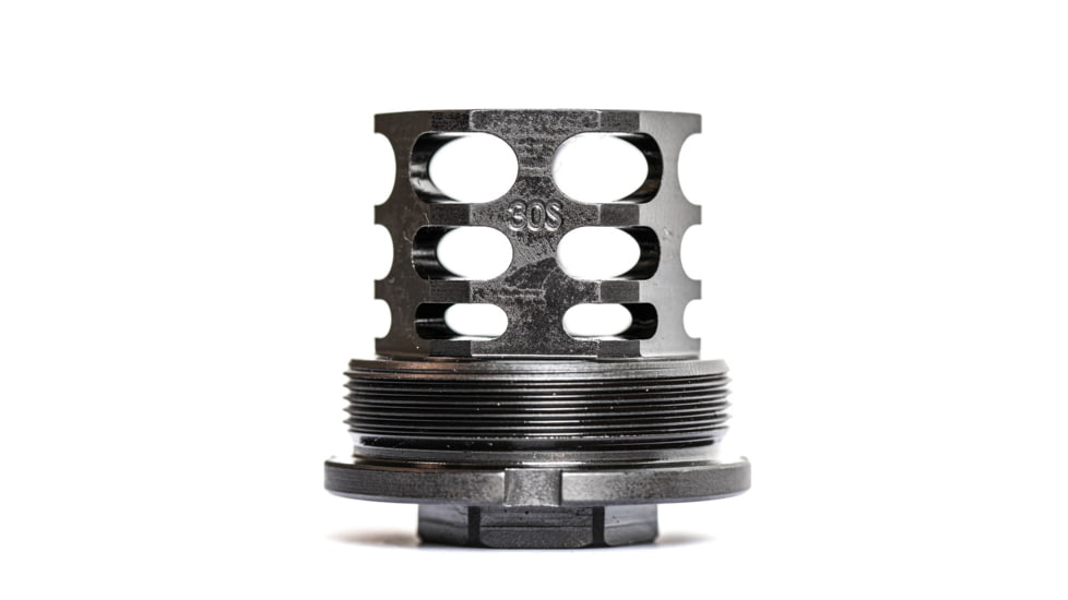 JMac Customs 360 5/8-24 X37 Muzzle Brake with Bravo Suppressor Mount and Blast Shield, Black Nitride, RRD-360-30S-X37+BDS-37