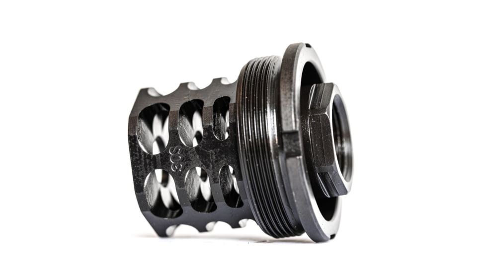 JMac Customs 360 5/8-24 X37 Muzzle Brake with Bravo Suppressor Mount, Black Nitride, RRD-360-30S-X37