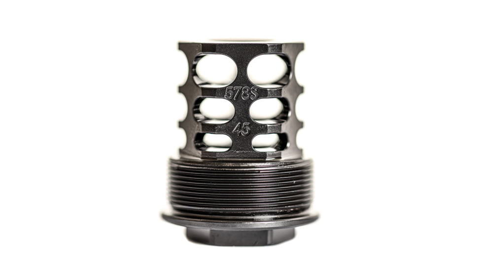 JMac Customs 360 .578S-28 X12 Alpha-45 Muzzle Device, Black, 360578SX1245