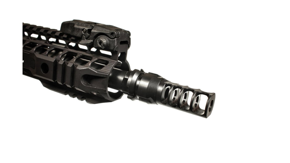 JMac Customs 4C 1/2-28 4-Port Muzzle Brake with KeyMount, Black Nitride, RRD-4C-28S-KM