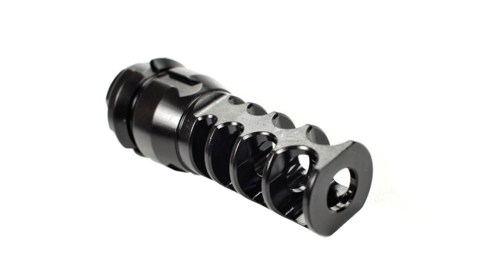 JMac Customs 4C 1/2-28 4-Port Muzzle Brake with KeyMount, Black Nitride, Black, RRD-4C-28S-KM