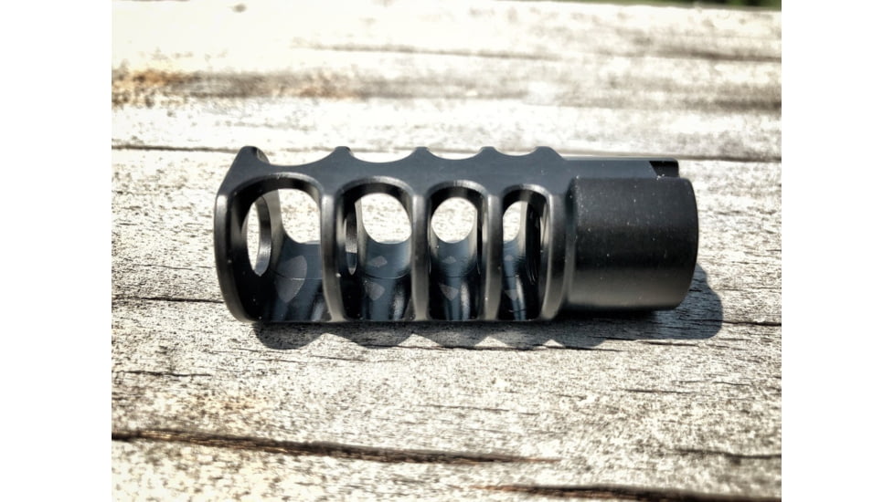 JMac Customs 4C 1/2-28 Slim 9mm 4-Port Muzzle Brake, Black Nitride, RRD-4C-28-S-9