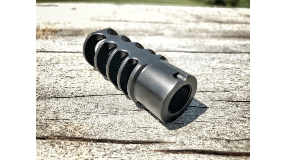 JMac Customs 4C 1/2-28 Slim 9mm 4-Port Muzzle Brake, Black Nitride, RRD-4C-28-S-9