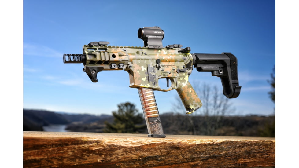 JMac Customs 4C 1/2-28 Slim 9mm 4-Port Muzzle Brake, Black Nitride, RRD-4C-28-S-9