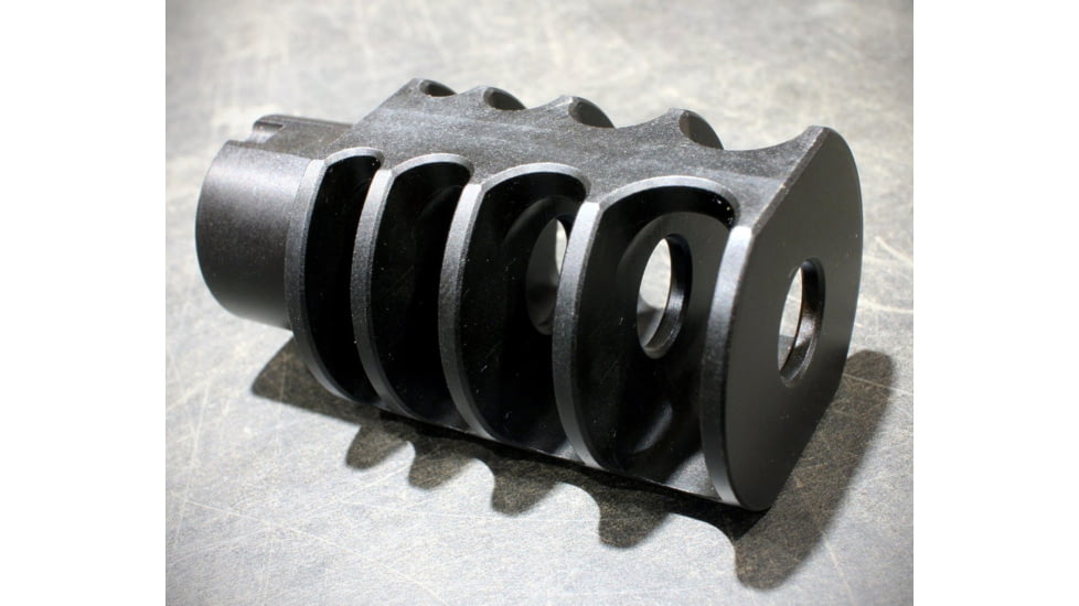 JMac Customs 4C 14-1LH 4-Port Muzzle Brake, Black Nitride, Black, RRD-4C-14