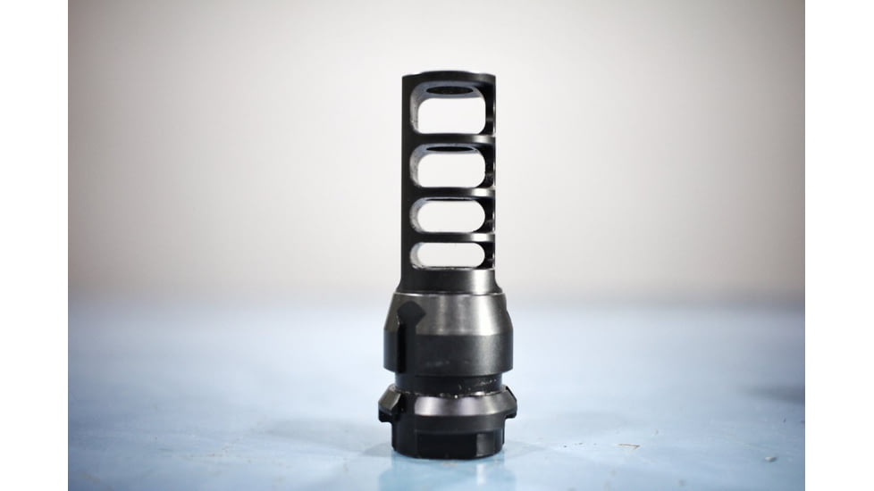 JMac Customs 4C 14-1LH 4-Port Muzzle Brake with KeyMount, Black Nitride, RRD-4C-14F-KM