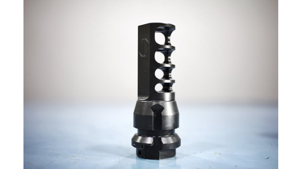 JMac Customs 4C 14-1LH 4-Port Muzzle Brake with KeyMount, Black Nitride, RRD-4C-14F-KM