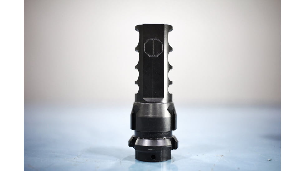 JMac Customs 4C 14-1LH 4-Port Muzzle Brake with KeyMount, Black Nitride, RRD-4C-14F-KM