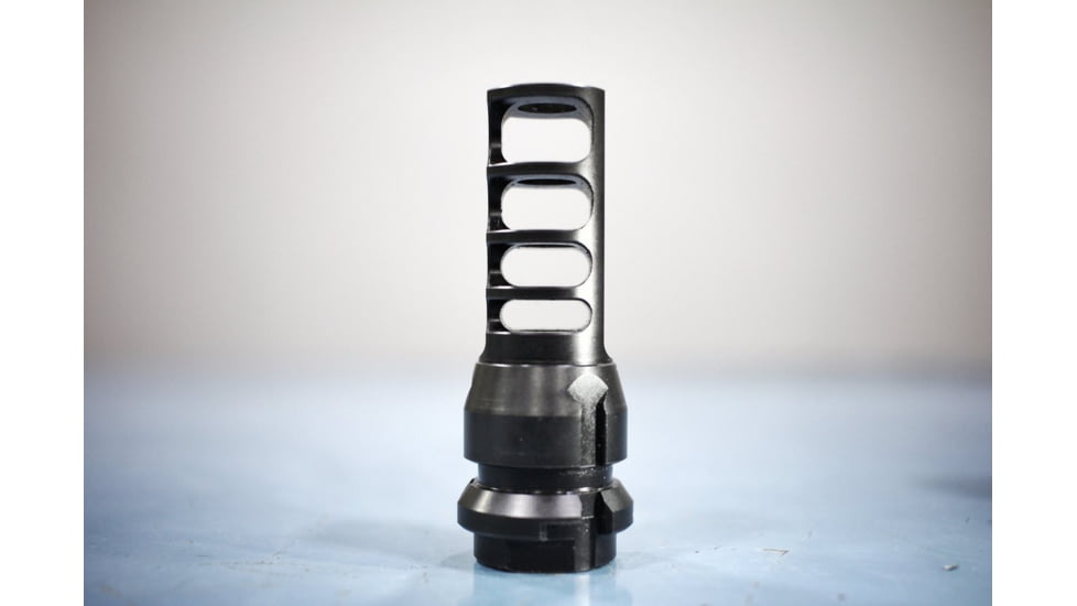 JMac Customs 4C 14-1LH 4-Port Muzzle Brake with KeyMount, Black Nitride, RRD-4C-14F-KM