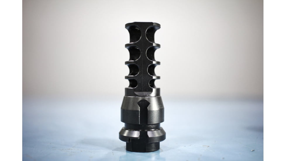 JMac Customs 4C 14-1LH 4-Port Muzzle Brake with KeyMount, Black Nitride, RRD-4C-14F-KM